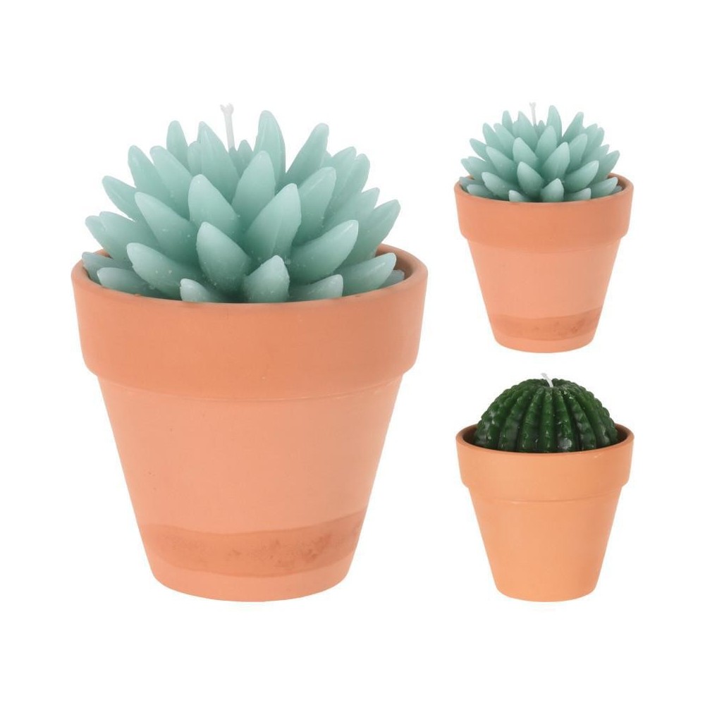 VASO C CANDELA CACTUS 13CM 2AS